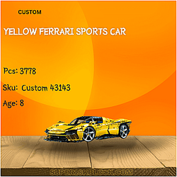Custom 43143 Yellow Ferrari Sports Car
