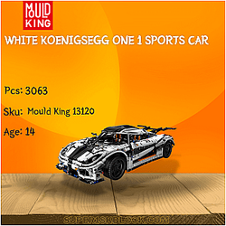MOULD KING 13120 White Koenigsegg One 1 Sports Car