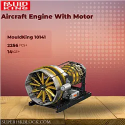 MOULD KING 10141 Aircraft Engine With Motor