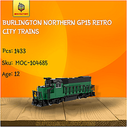 MOC Factory 104685 Burlington Northern GP15 Retro City Trains