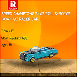 REOBRIX 688 Speed Champions Blue Rolls-Royce Boat Tai Racer Car