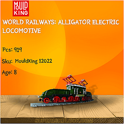 MOULD KING 12022 World Railways: Alligator Electric Locomotive