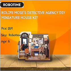 Robotime DG157 Rolife Mose's Detective Agency DIY Miniature House Kit