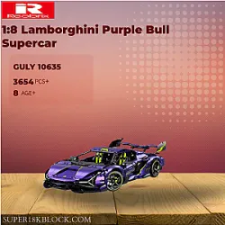 REOBRIX 10635 1:8 Lamborghini Purple Bull Supercar