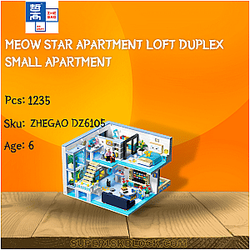 ZHEGAO DZ6105 Meow Star Apartment Loft Duplex Small Apartment