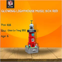 Qiao Le Tong 8811 Glowing Lighthouse Music Box Red
