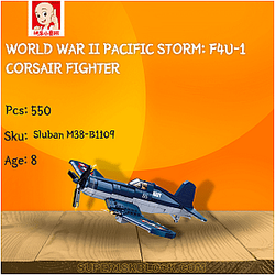 Sluban M38-B1109 World War II Pacific Storm: F4U-1 Corsair Fighter