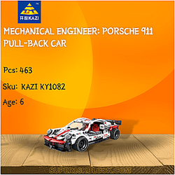 KAZI / GBL / BOZHI KY1082 Mechanical Engineer: Porsche 911 Pull-back Car