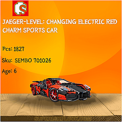 SEMBO 701026 Jaeger-Level: Changing Electric Red Charm Sports Car