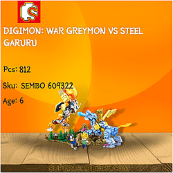 SEMBO 609322 Digimon: War Greymon vs Steel Garuru