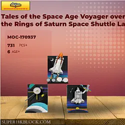 MOC Factory 170937 Tales of the Space Age Voyager over the Rings of Saturn Space Shuttle Launch