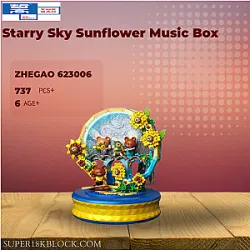 ZHEGAO 623006 Starry Sky Sunflower Music Box