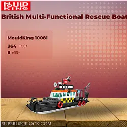 MOULD KING 10081 British Multi-Functional Rescue Boat