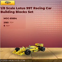 MOC Factory 81894 1/8 Scale Lotus 99T Racing Car Building Blocks Set