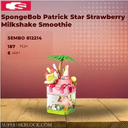 SEMBO 612214 SpongeBob Patrick Star Strawberry Milkshake Smoothie