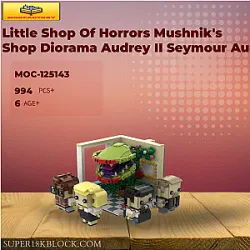 MOC Factory 125143 Little Shop Of Horrors Mushnik's Shop Diorama Audrey II Seymour Audrey Orin Mr Mushnik