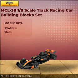 MOC Factory 182874 MCL-38 1/8 Scale Track Racing Car Building Blocks Set