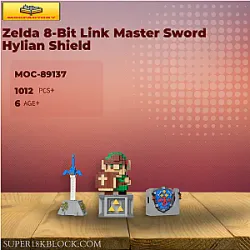 MOC Factory 89137 Zelda 8-Bit Link Master Sword Hylian Shield