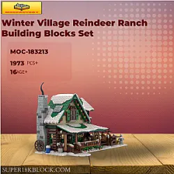 MOC Factory 183213 Winter Village Reindeer Ranch Building Blocks Set