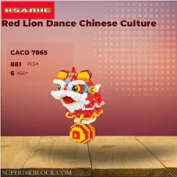 CACO 7865 Red Lion Dance Chinese Culture