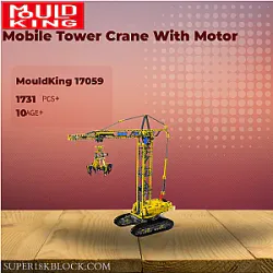 MOULD KING 17059 Mobile Tower Crane With Motor