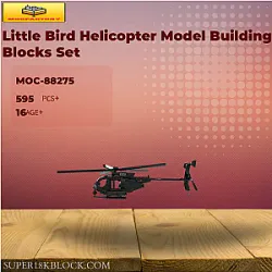 MOC Factory 88275 Little Bird Helicopter Model Building Blocks Set