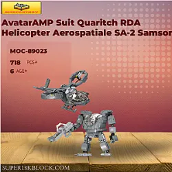 MOC Factory 89023 AvatarAMP Suit Quaritch RDA Helicopter Aerospatiale SA-2 Samson