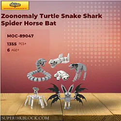 MOC Factory 89047 Zoonomaly Turtle Snake Shark Spider Horse Bat