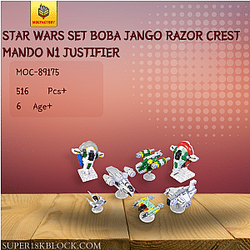 MOC Factory 89175 Star Wars set Boba Jango Razor Crest Mando N1 Justifier