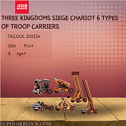 DECOOL / JiSi 20513A Three Kingdoms Siege Chariot 6 Types Of Troop Carriers
