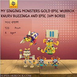 MOC Factory 89199 My Singing Monsters Gold Epic Wubbox Knurv Buzzinga and Epic Jam Boree