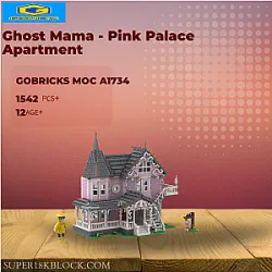 Gobricks MOC A1734 Ghost Mama - Pink Palace Apartment