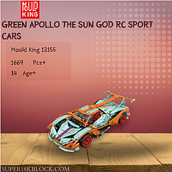 MOULD KING 13155 Green Apollo The Sun God RC Sport Cars