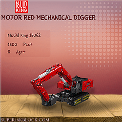 MOULD KING 15062 Motor Red Mechanical Digger