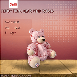JAKI JK8135 Teddy Pink Bear Pink Roses
