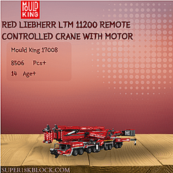 MOULD KING 17008 Red Liebherr LTM 11200 Remote Controlled Crane With Motor