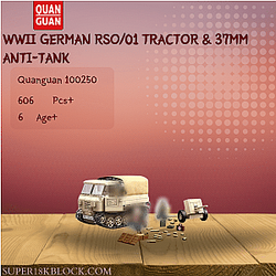 QUANGUAN 100250 WWII German RSO/01 Tractor &amp; 37mm Anti-Tank