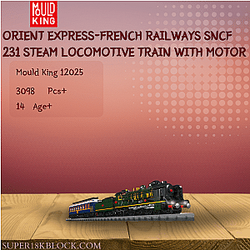 MOULD KING 12025 Orient Express-French Railways SNCF 231 Steam Locomotive Train With Motor