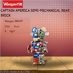 Wangao 188009 Captain America Semi-Mechanical Bear Brick