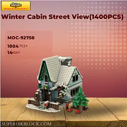 MOC Factory 92758 Winter Cabin Street View(1400PCS)