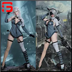 재고 SUPER DUCK SET069 1/6 로봇 2B 머리 조각 나이트 셔츠 복장 옷 모형 적합 12" TBL S42A 활동 숫자 몸