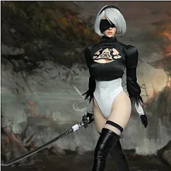 SUPER DUCK SET019 1/6 Escala NieR Automata 2B YoRHa No. 2 Tipo B Chica Head Sculpt Conjuntos de ropa accesorios 12" Acción Figura Cuerpo