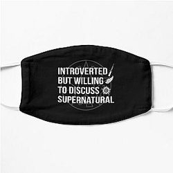 Supernatural Face Masks - Introverted But Willing To Discuss Supernatural Flat Mask