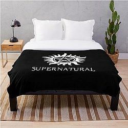 Supernatural Blanket - Big Supernatural White Logo Throw Blanket