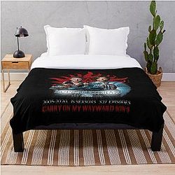 Supernatural Blanket - Limited Edition Supernatural Family dont end with Blood 4R Signed Throw Blanket
