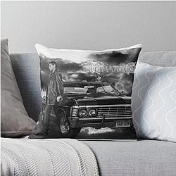 Supernatural Pillows Cover - Dean Winchester, Chevy Impala Throw Pillow Cover