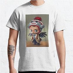 Supernatural T-Shirts - Castiel with Monkey hat Classic T-Shirt