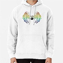 Supernatural Hoodies - Supernatural: Rainbow Angel Wings With Handprint Pullover Hoodie