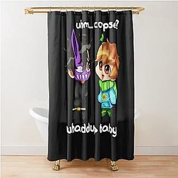 Corpse Husband and Sykkuno Chibi Shower Curtain