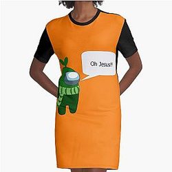 Sykkuno Says Oh Jesus  Graphic T-Shirt Dress